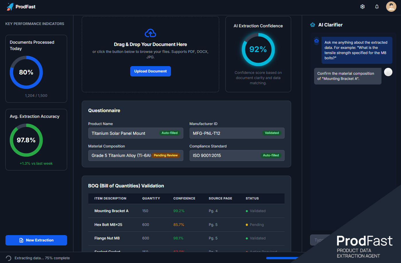 ProdFast BOQ Automation - AI Product Data Extraction